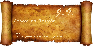Janovits István névjegykártya